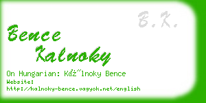 bence kalnoky business card